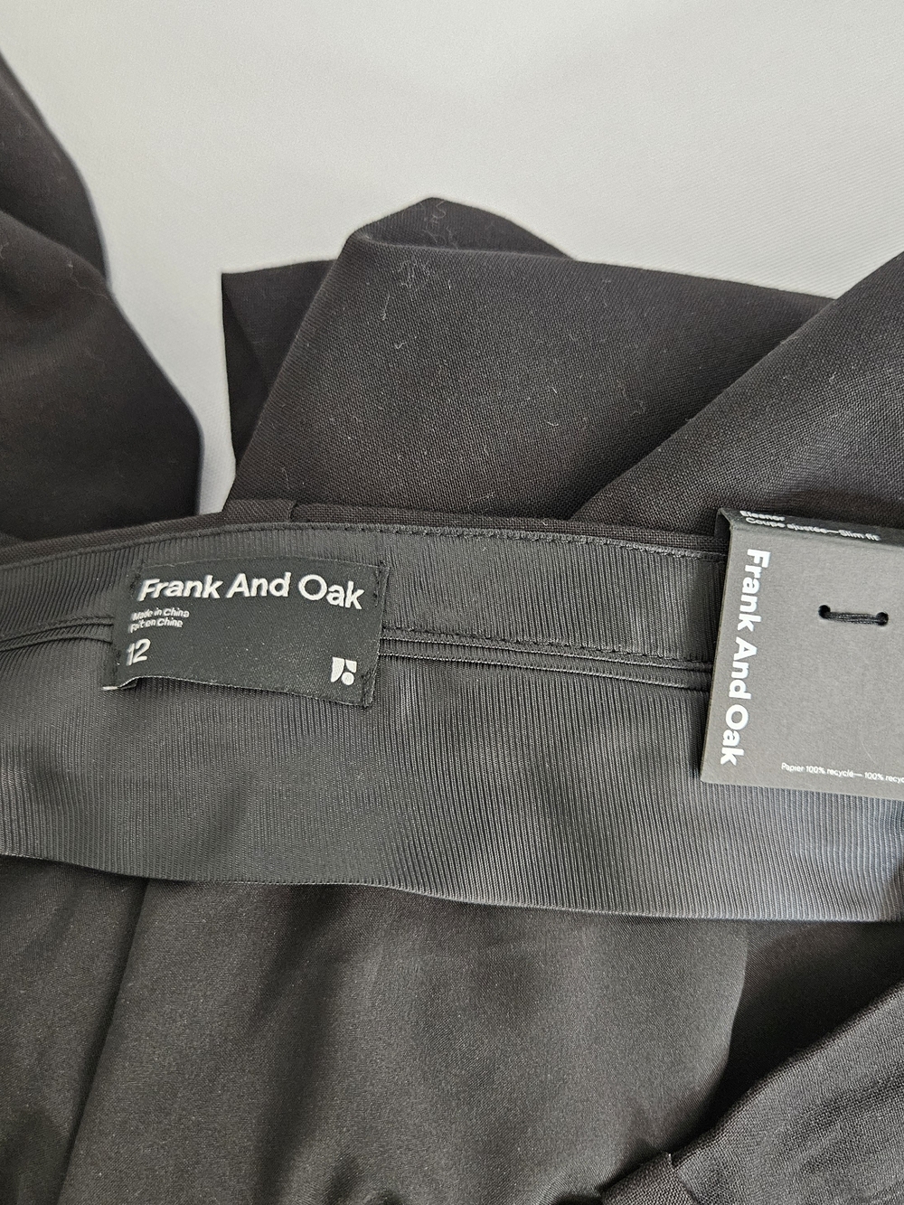 Frank and Oak Women's Dress Pant Size 12 Eleanor Slim Fit High Rise New Black - Picture 7 of 9